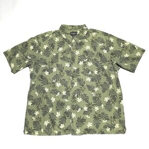 Eddie Bauer Mens Hawaiian Floral Button Up Shirt Size‎ 3XL Tall Island Beach